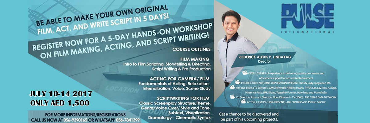 Filmact Workshop Tickets Pulse International Businessmen Services