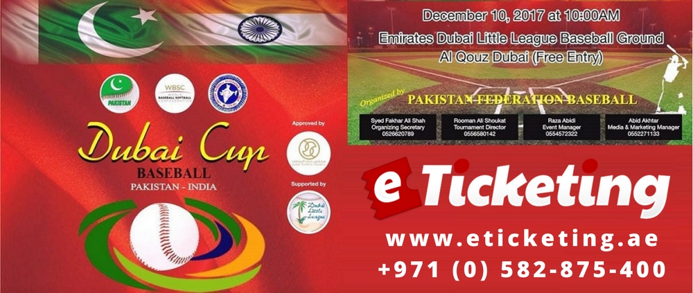 Baseball Dubai Cup Tickets Pakistan Baseball Federation